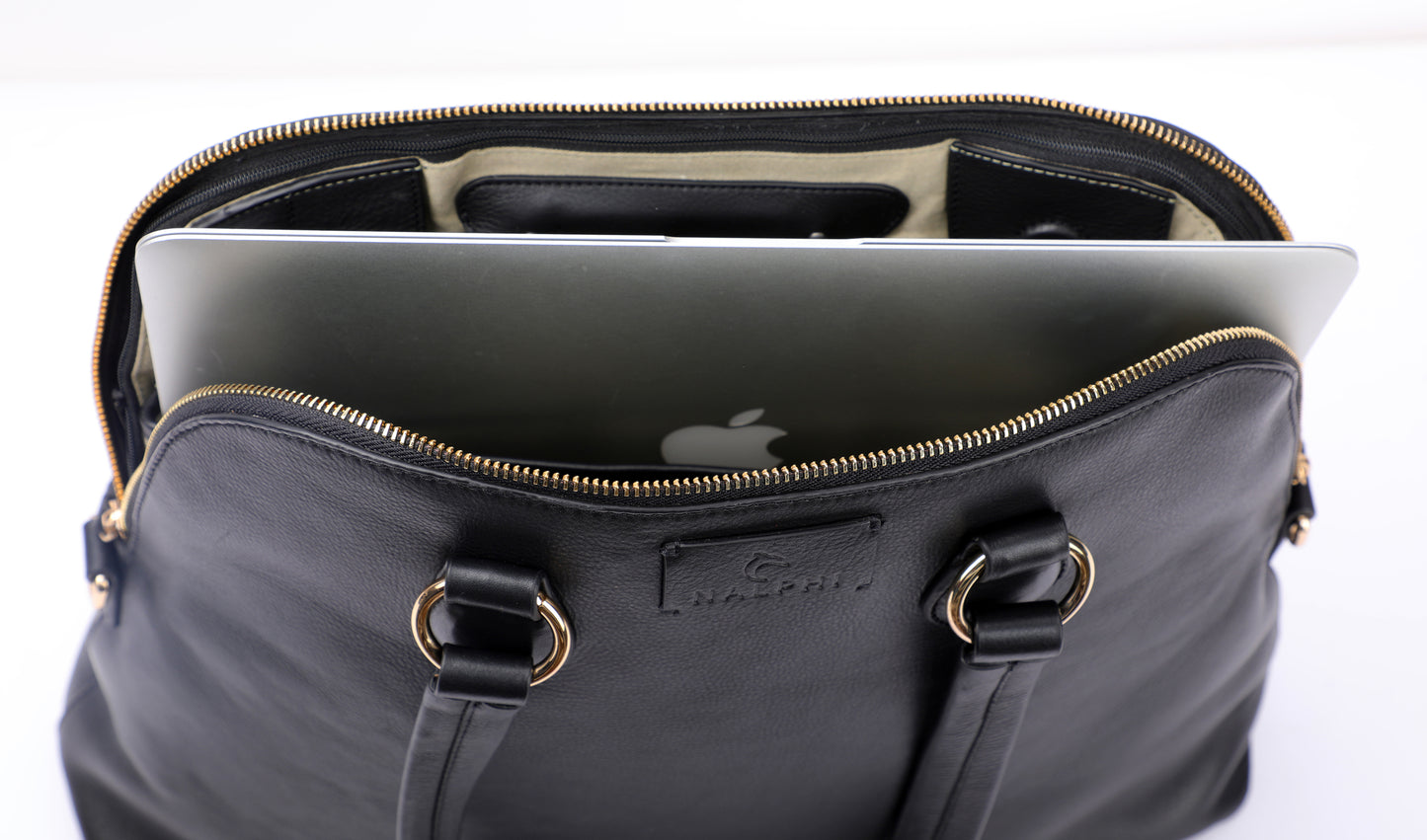 NALPHI Luxury Leather Shoulder Tote & Laptop Bag With Automatic Lights