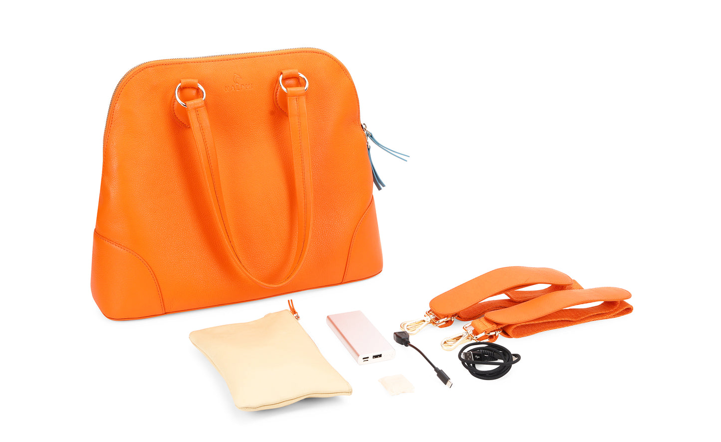 NALPHI Luxury Leather Shoulder Tote & Laptop Bag With Automatic Lights