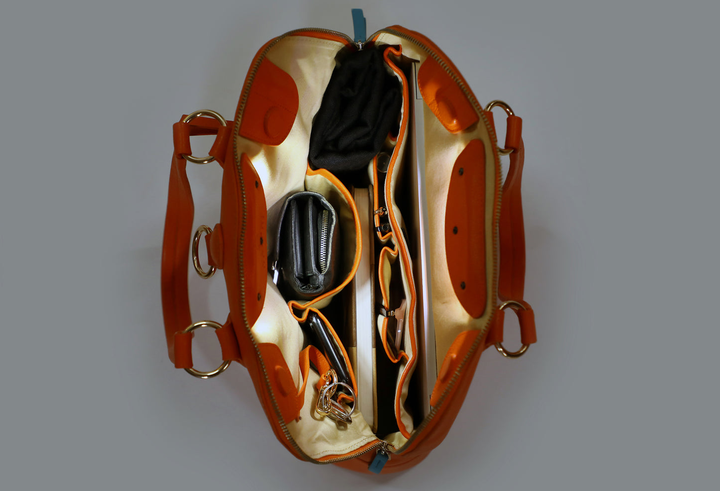 NALPHI Luxury Leather Shoulder Tote & Laptop Bag With Automatic Lights