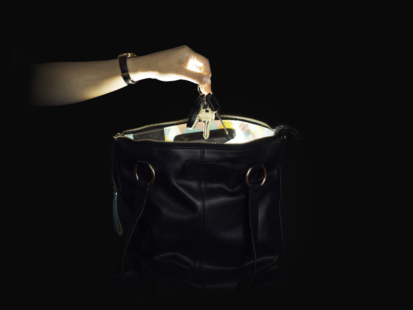 NALPHI Luxury Leather Tote & Laptop Bag With Automatic Lights