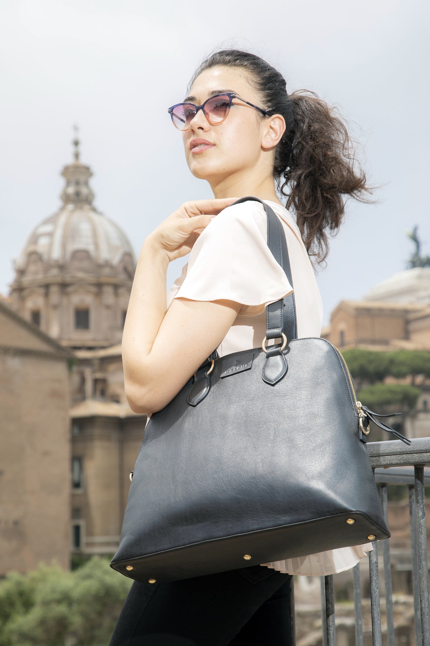 NALPHI Luxury Leather Shoulder Tote & Laptop Bag With Automatic Lights