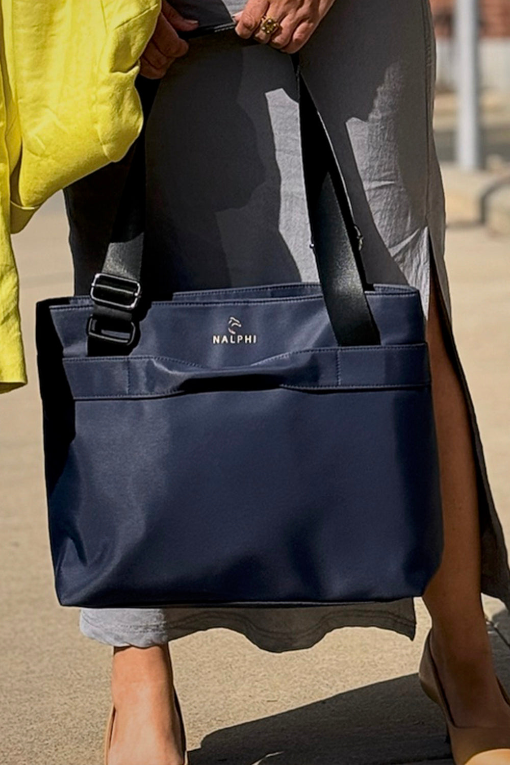 Smart Nylon Tote - Navy Blue
